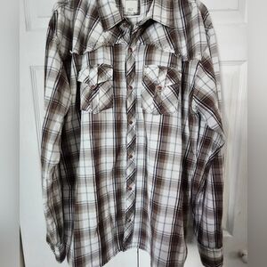 BKE Men's Brown Plaid Shirt